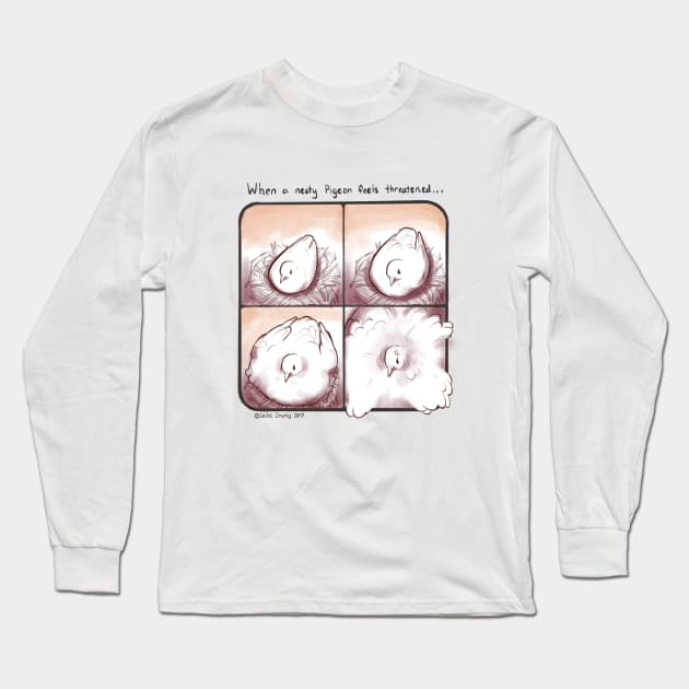 Nesty Pigeon Puff Long Sleeve T-Shirt by Palomacy